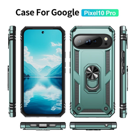 EIDERWOOD Google Pixel 10 / 10 Pro Håndværker Bagside Cover m. 360 Roterbar Kickstand - Grøn