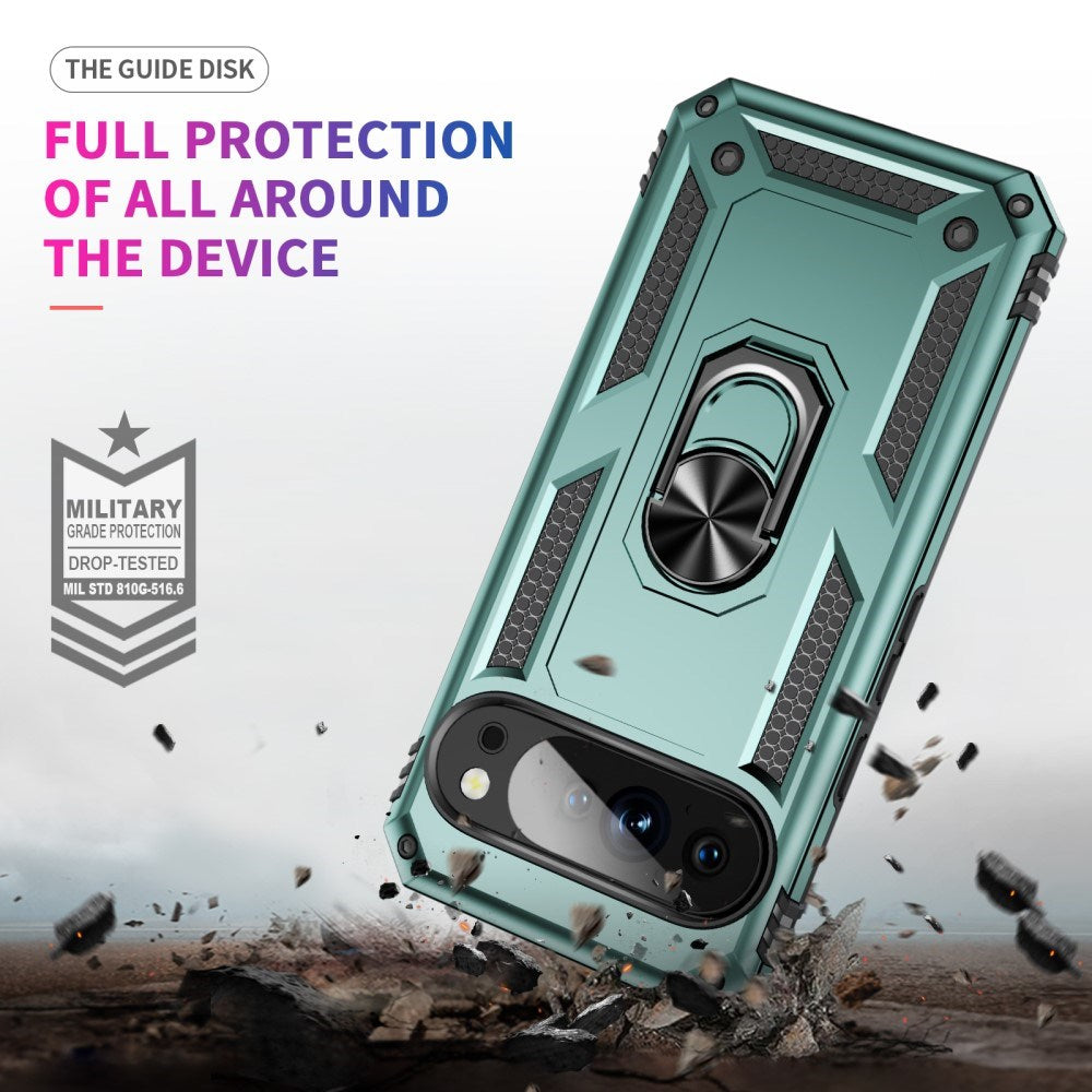 EIDERWOOD Google Pixel 10 / 10 Pro Håndværker Bagside Cover m. 360 Roterbar Kickstand - Grøn