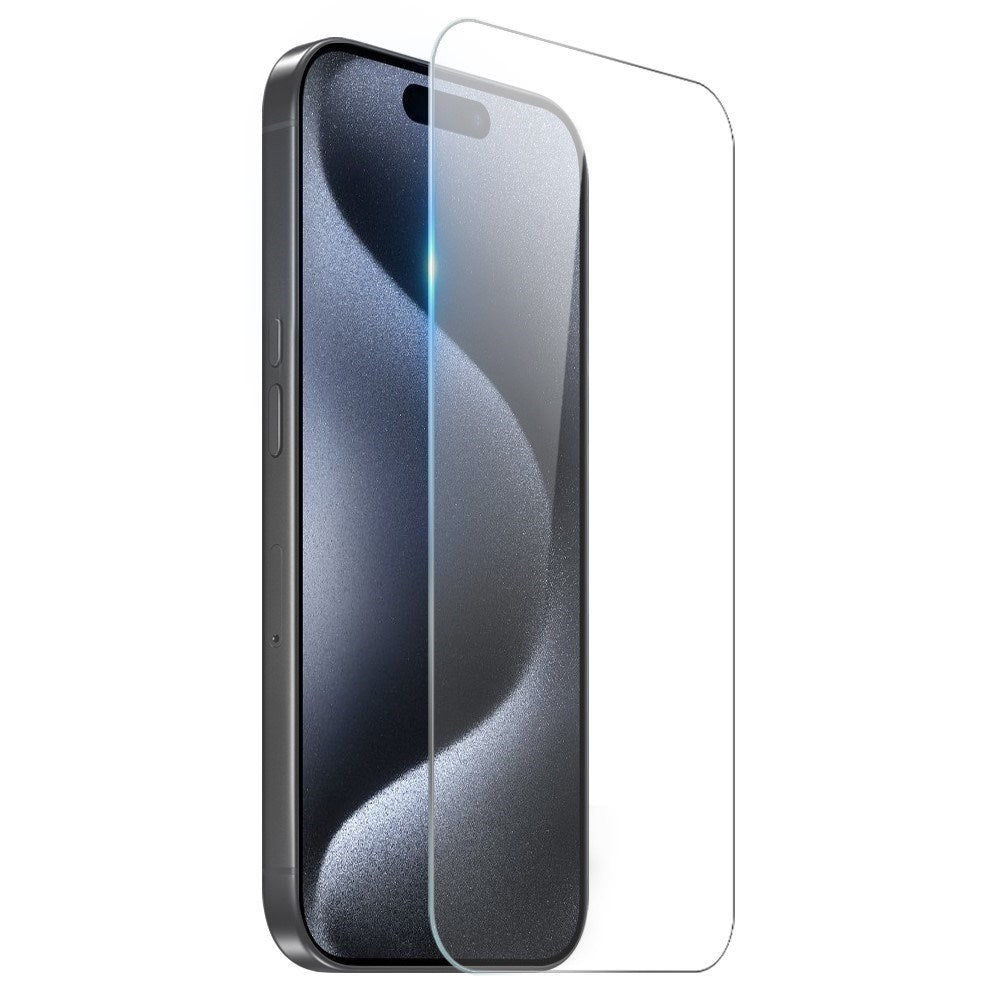 iPhone 15 Pro NORTHJO 2-i-1 Beskyttelsessæt m. Stødabsorberende Fleksibelt Plastik Cover & Hærdet Skærmbeskyttelsesglas - Gennemsigtig