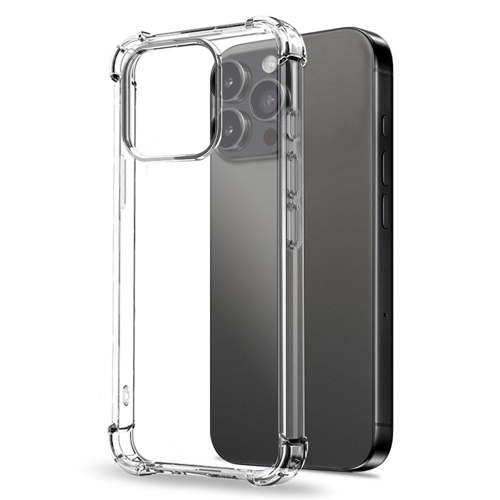 iPhone 15 Pro NORTHJO 3-i-1 Sæt inkl. Stødabsorberende Fleksibelt Plastik Cover / Hærdet Skærmbeskyttelsesglas / Kamerabeskyttelsesglas - Gennemsigtig