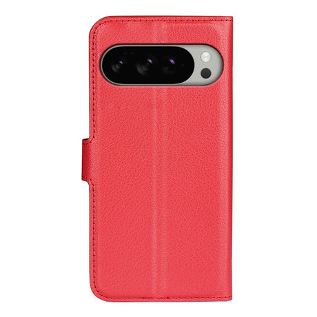 Google Pixel 10 Pro XL - EIDERWOOD Kunstlæder Flip Cover m. Kortholder & Ståfunktion - Rød