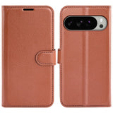 Google Pixel 10 Pro XL - EIDERWOOD Kunstlæder Flip Cover m. Kortholder & Ståfunktion - Brun