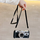 EIDERWOOD iPhone 14 Pro Retro Kamera Mobil Cover m. Skulderrem - Sort