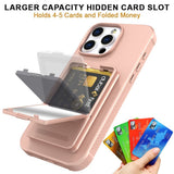 EIDERWOOD iPhone 16 Pro Max Fleksibelt Plastik Bagside Cover m. Kortholder & Indbygget Spejl - Rose Gold