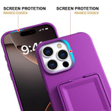 EIDERWOOD iPhone 16 Pro Max Fleksibelt Plastik Bagside Cover m. Kortholder & Indbygget Spejl - Mørkelilla