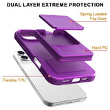 EIDERWOOD iPhone 16 Pro Max Fleksibelt Plastik Bagside Cover m. Kortholder & Indbygget Spejl - Mørkelilla