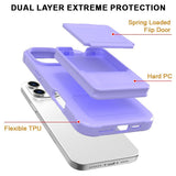 EIDERWOOD iPhone 16 Pro Max Fleksibelt Plastik Bagside Cover m. Kortholder & Indbygget Spejl - Lilla
