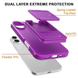 EIDERWOOD iPhone 16 Fleksibelt Plastik Bagside Cover m. Kortholder & Indbygget Spejl - Mørkelilla