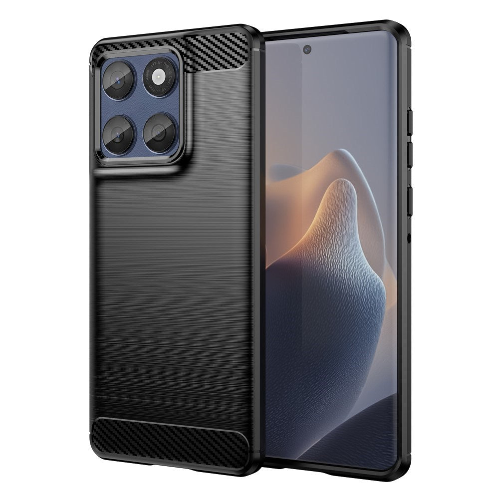 EIDERWOOD Motorola Edge 60 / Edge 60 Fusion Brushed Carbon Bagside Cover - Sort