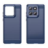 EIDERWOOD Motorola Edge 60 / Edge 60 Fusion Brushed Carbon Bagside Cover - Blå
