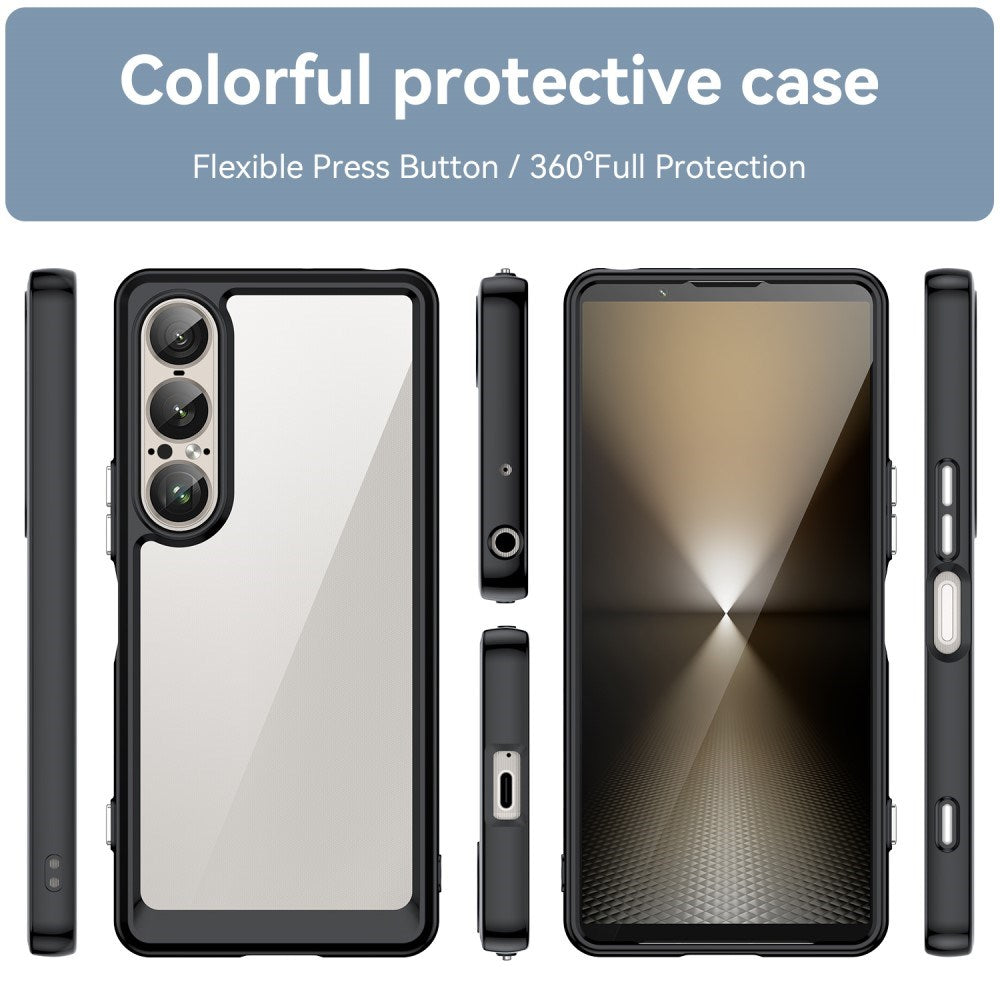 Sony Xperia 1 VII - EIDERWOOD Hybrid Plastik Cover - Gennemsigtig / Sort