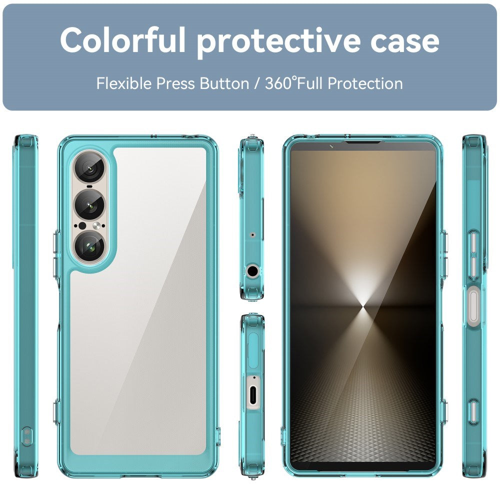 Sony Xperia 1 VII - EIDERWOOD Hybrid Plastik Cover - Gennemsigtig / Turkis