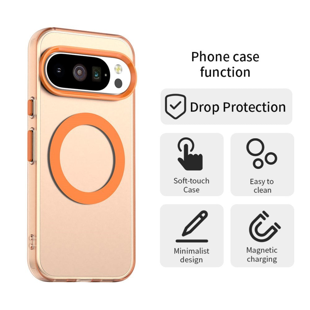 EIDERWOOD Google Pixel 10 / 10 Pro Hybrid Plast Mobil Cover - MagSafe Kompatibel - Gennemsigtig / Orange