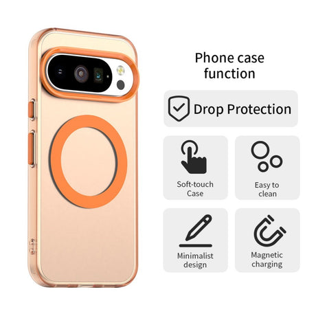 EIDERWOOD Google Pixel 10 / 10 Pro Hybrid Plast Mobil Cover - MagSafe Kompatibel - Gennemsigtig / Orange