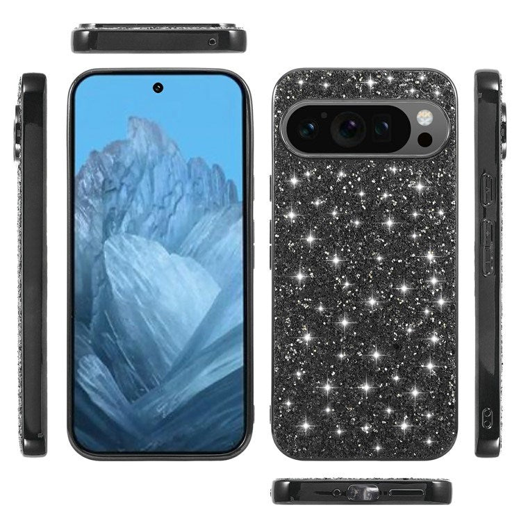 Google Pixel 10 / 10 Pro - EIDERWOOD Glitter Cover - Blå