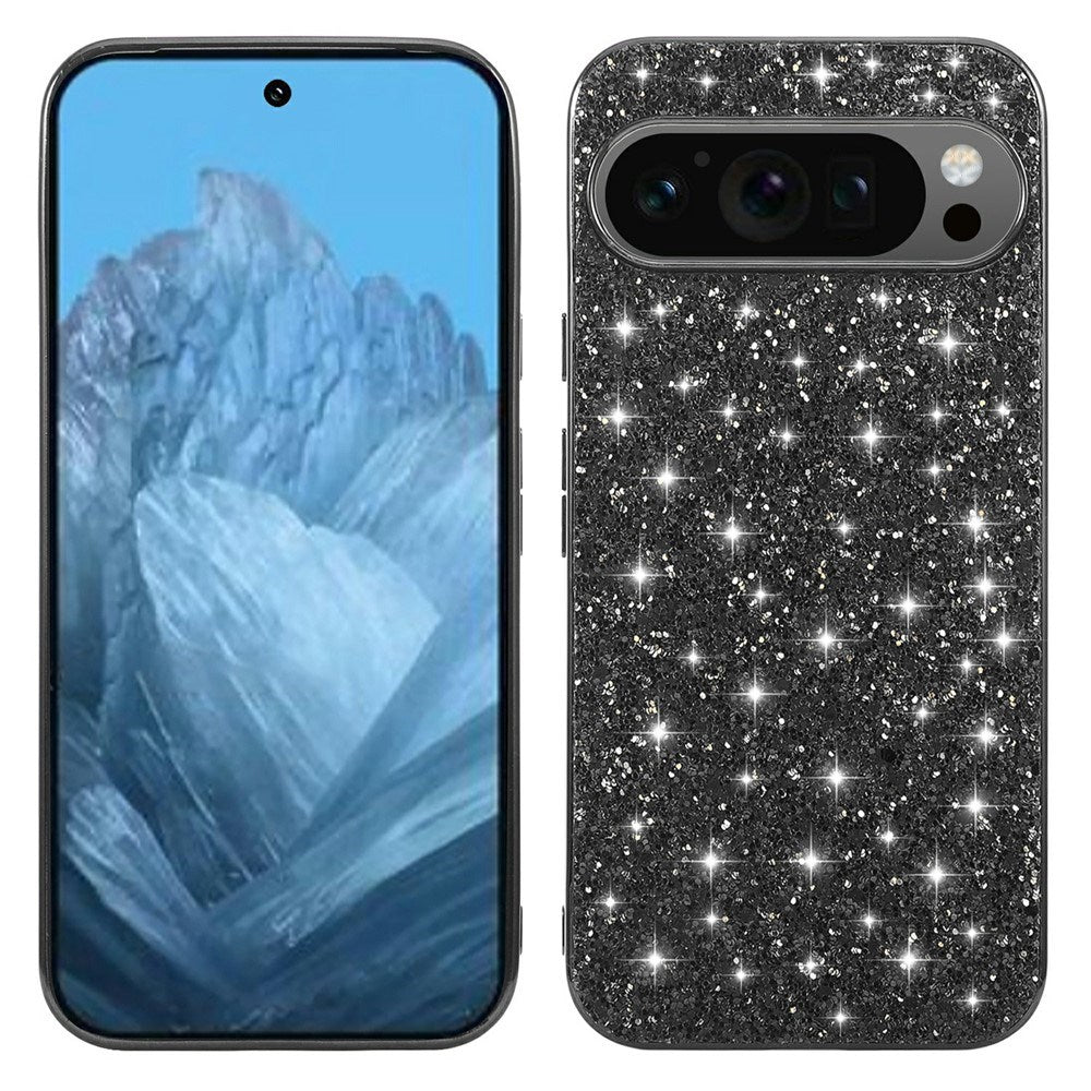 Google Pixel 10 Pro XL - EIDERWOOD Glitter Cover - Sort