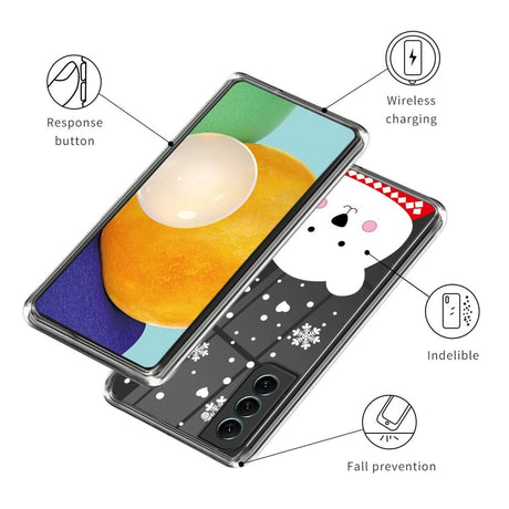 Samsung Galaxy S23 TPU Plast Julecover - Hvid Bjørn