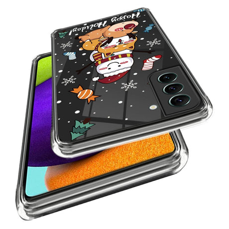 Samsung Galaxy S22 TPU Plast Julecover - Snemand, Hund og Rensdyr