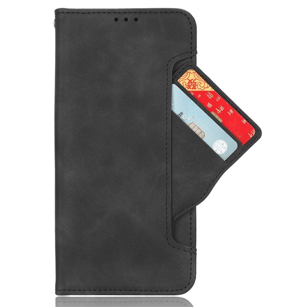 Realme 14 (5G) / 14T (5G) EIDERWOOD Kunstlæder Flip Cover m. Indbygget Kortholder - Sort