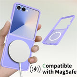 EIDERWOOD Samsung Galaxy Z Flip7 Mat Hybrid Bagside Cover - MagSafe Kompatibel - Gennemsigtig / Lilla