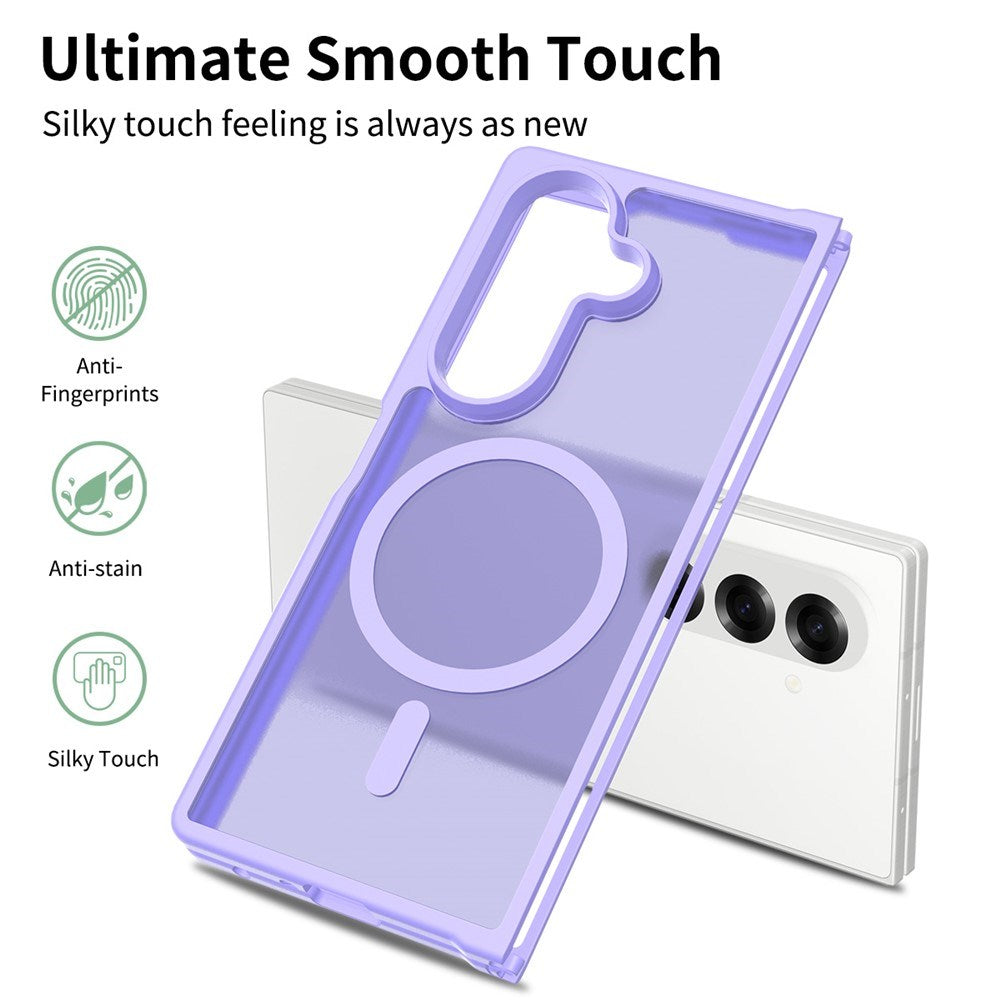 EIDERWOOD Samsung Galaxy Z Fold7 Mat Hybrid Bagside Cover - MagSafe Kompatibel - Gennemsigtig / Lilla