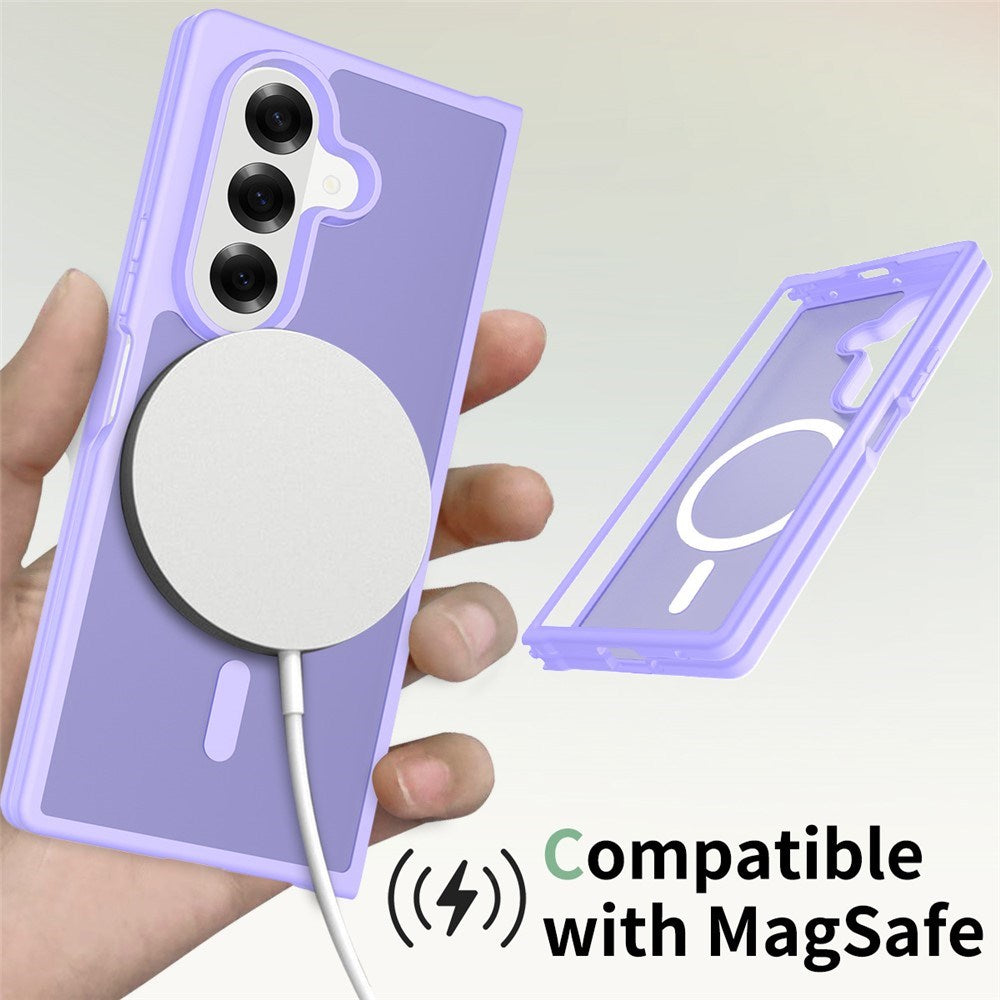 EIDERWOOD Samsung Galaxy Z Fold7 Mat Hybrid Bagside Cover - MagSafe Kompatibel - Gennemsigtig / Lilla