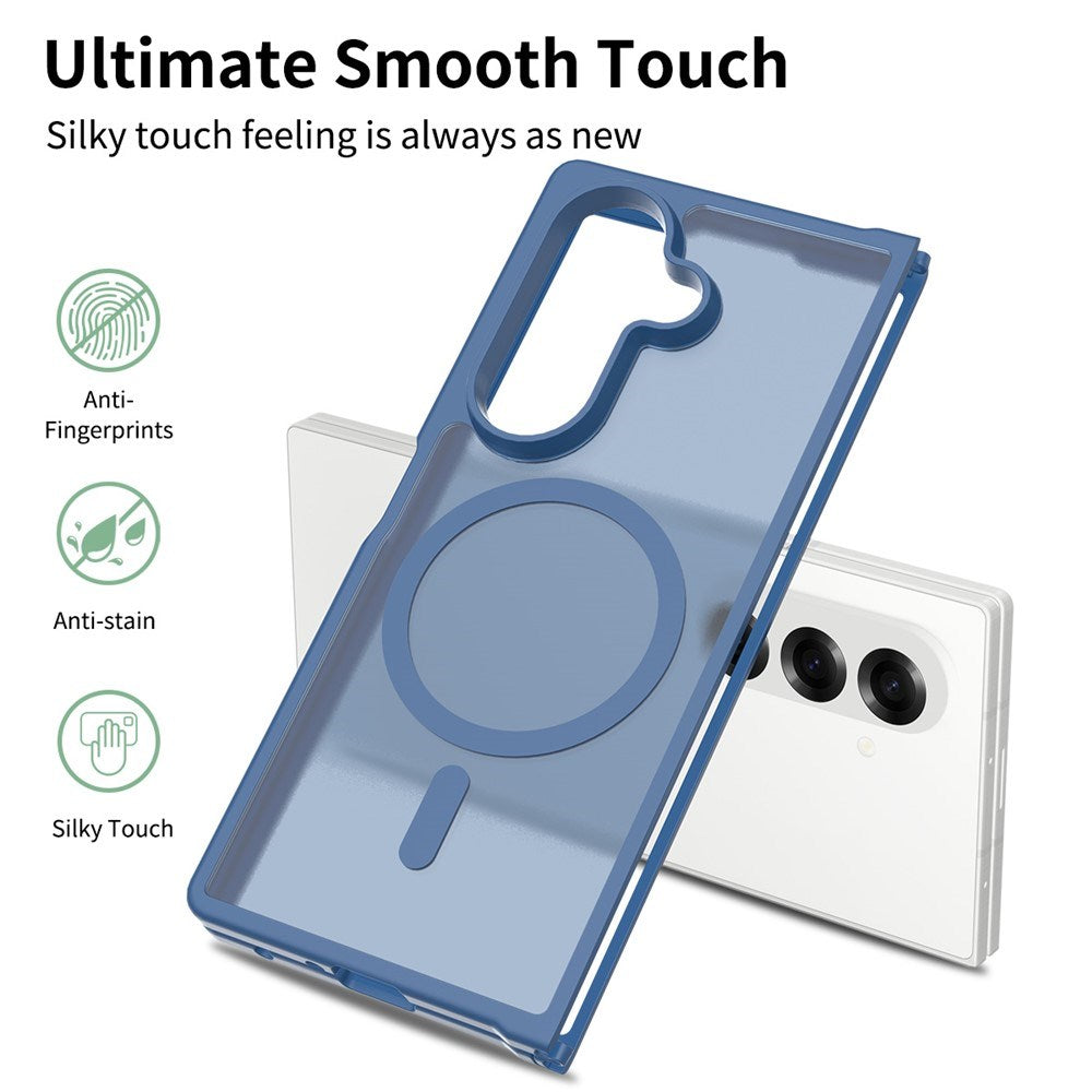EIDERWOOD Samsung Galaxy Z Fold7 Mat Hybrid Bagside Cover - MagSafe Kompatibel - Gennemsigtig / Blå