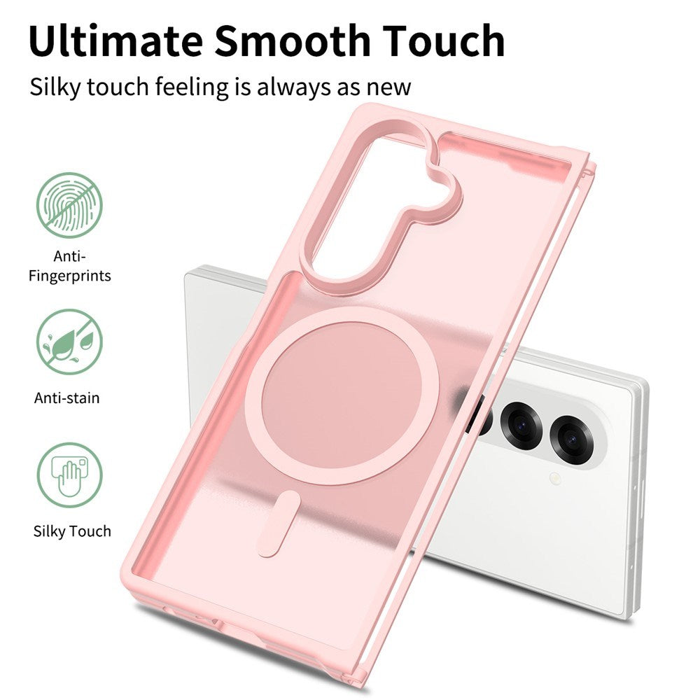 EIDERWOOD Samsung Galaxy Z Fold7 Mat Hybrid Bagside Cover - MagSafe Kompatibel - Gennemsigtig / Lyserød
