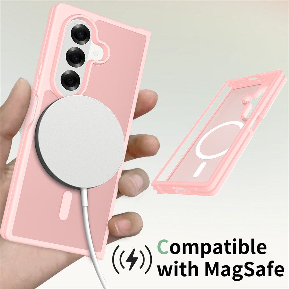 EIDERWOOD Samsung Galaxy Z Fold7 Mat Hybrid Bagside Cover - MagSafe Kompatibel - Gennemsigtig / Lyserød