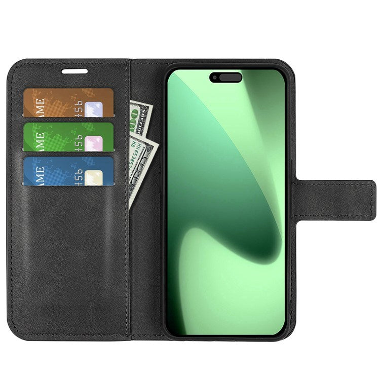 iPhone 17 Pro Max - EIDERWOOD Kunstlæder Flip Cover m. Ståfunktion & Kortholder - Sort