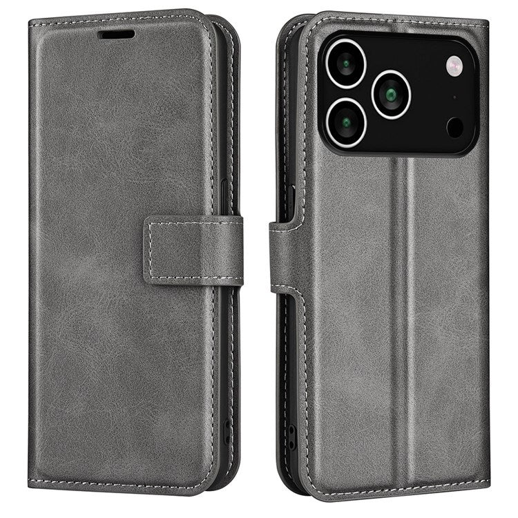 iPhone 17 Pro Max - EIDERWOOD Kunstlæder Flip Cover m. Ståfunktion & Kortholder - Grå