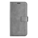 iPhone 17 Pro Max - EIDERWOOD Kunstlæder Flip Cover m. Ståfunktion & Kortholder - Grå