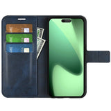iPhone 17 Pro Max - EIDERWOOD Kunstlæder Flip Cover m. Ståfunktion & Kortholder - Blå