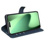 iPhone 17 Pro Max - EIDERWOOD Kunstlæder Flip Cover m. Ståfunktion & Kortholder - Blå