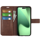 iPhone 17 Pro Max - EIDERWOOD Kunstlæder Flip Cover m. Ståfunktion & Kortholder - Brun