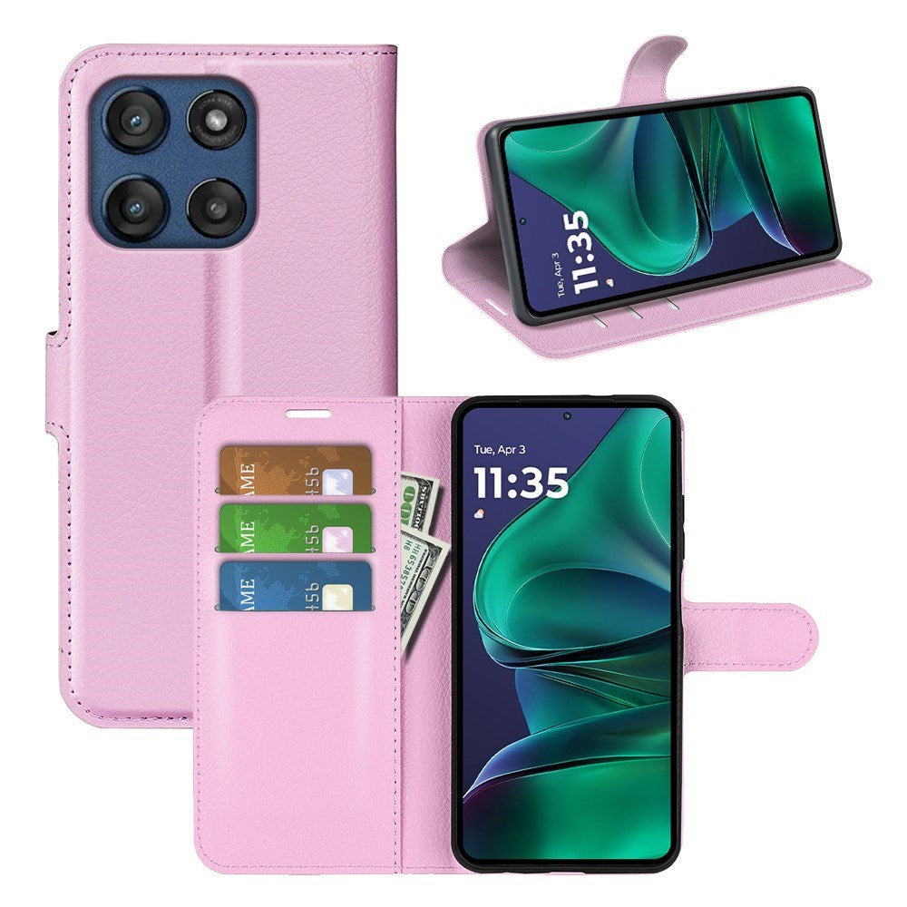 EIDERWOOD Motorola Moto G Stylus 5G (2025) Kunstlæder Flipcover m. Pung & Ståfunktion - Lyserød
