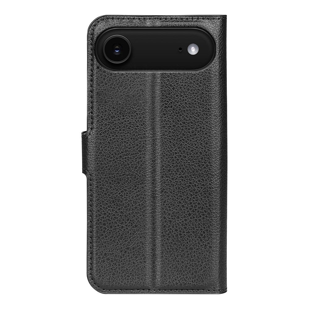 EIDERWOOD iPhone Air Litchi Flip Cover m. Pung & Stander - Sort