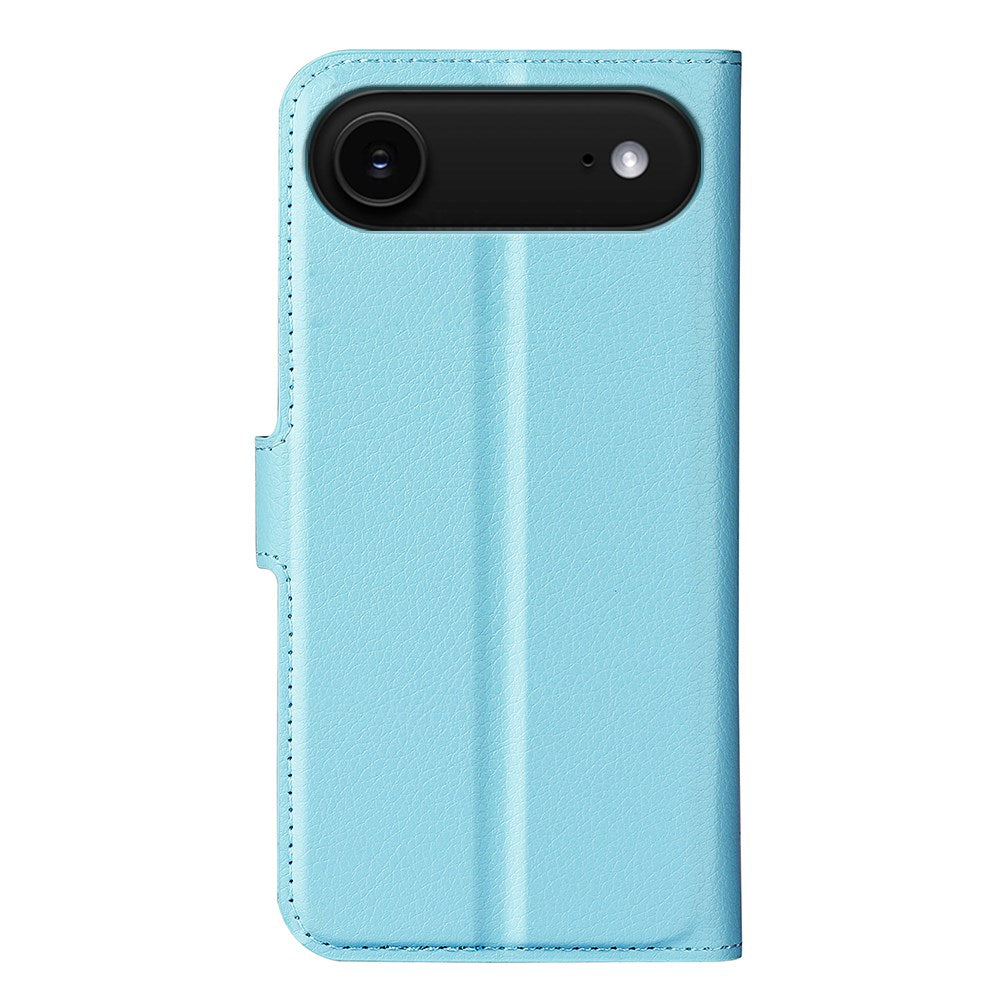 EIDERWOOD iPhone Air Litchi Flip Cover m. Pung & Stander - Blå