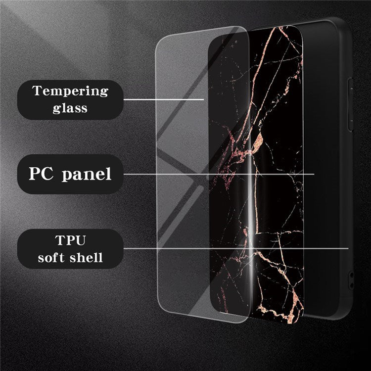 EIDERWOOD Motorola Edge 60 / Edge 60 Fusion Plastik Bagside Cover m. Glasbagside - Blå Marmor