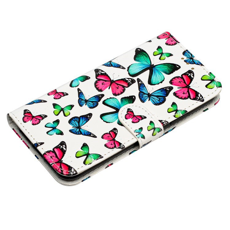 EIDERWOOD iPhone 17 Pro Max Imiteret Læder Flip Cover m. Pung & Rem - Sommerfugle