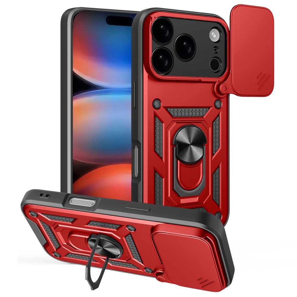 iPhone 17 Pro - EIDERWOOD Hybrid Håndværker Cover m. Kickstand & Cam Slider - Rød