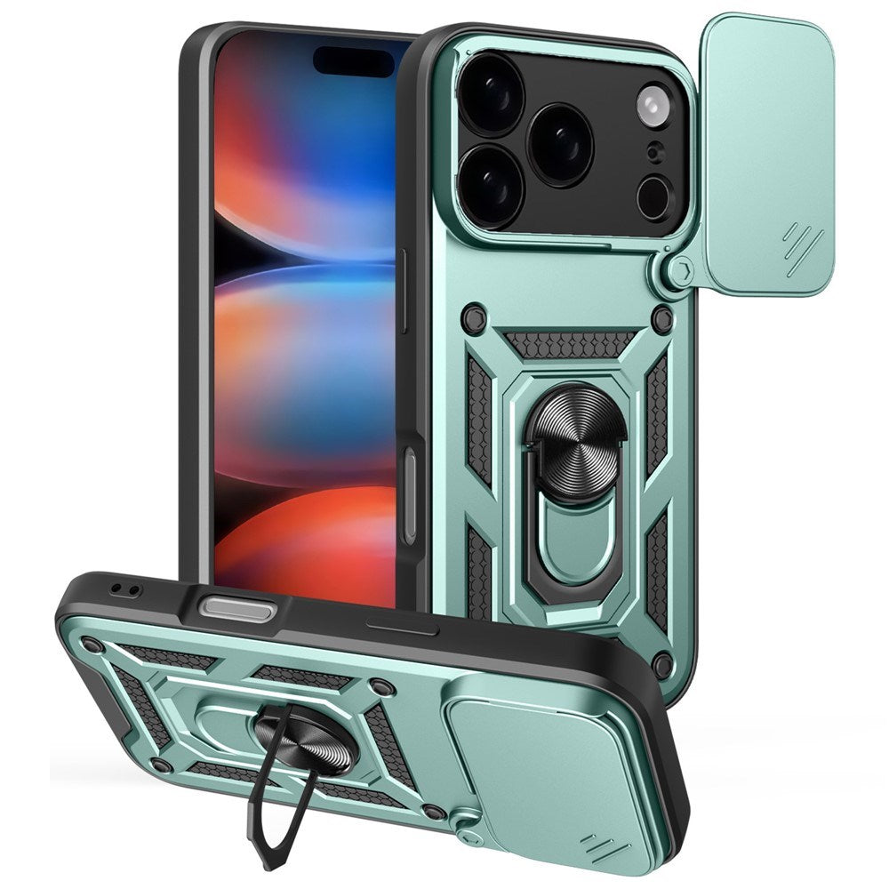 iPhone 17 Pro - EIDERWOOD Hybrid Håndværker Cover m. Kickstand & Cam Slider - Grøn