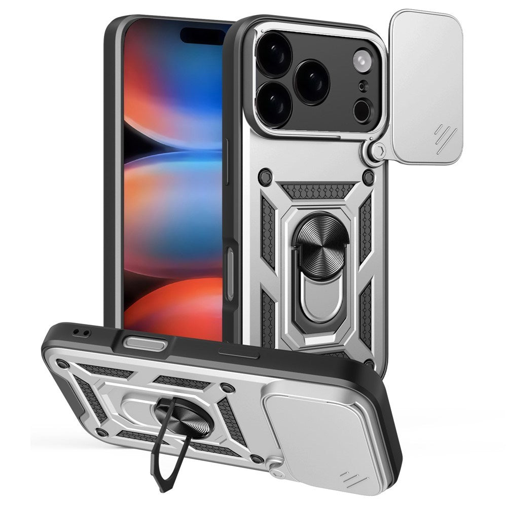 iPhone 17 Pro - EIDERWOOD Hybrid Håndværker Cover m. Kickstand & Cam Slider - Sølv