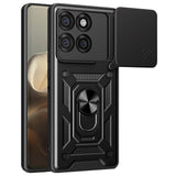 Motorola Edge 60 Pro - EIDERWOOD Hybrid Håndværker Cover m. Magnetisk Kickstand & Cam Slider - Sort