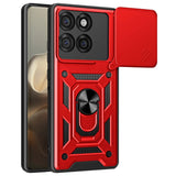Motorola Edge 60 Pro - EIDERWOOD Hybrid Håndværker Cover m. Magnetisk Kickstand & Cam Slider - Rød