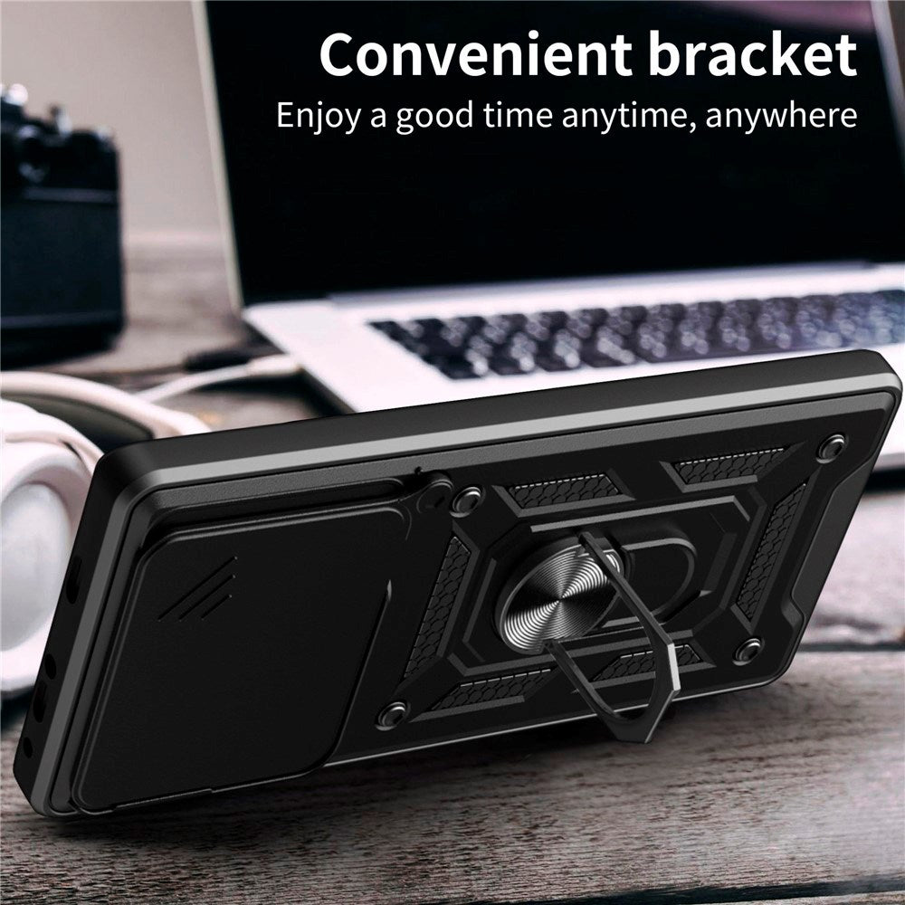 Motorola Edge 60 Pro - EIDERWOOD Hybrid Håndværker Cover m. Magnetisk Kickstand & Cam Slider - Sølv