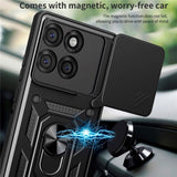 Motorola Edge 60 Pro - EIDERWOOD Hybrid Håndværker Cover m. Magnetisk Kickstand & Cam Slider - Sølv