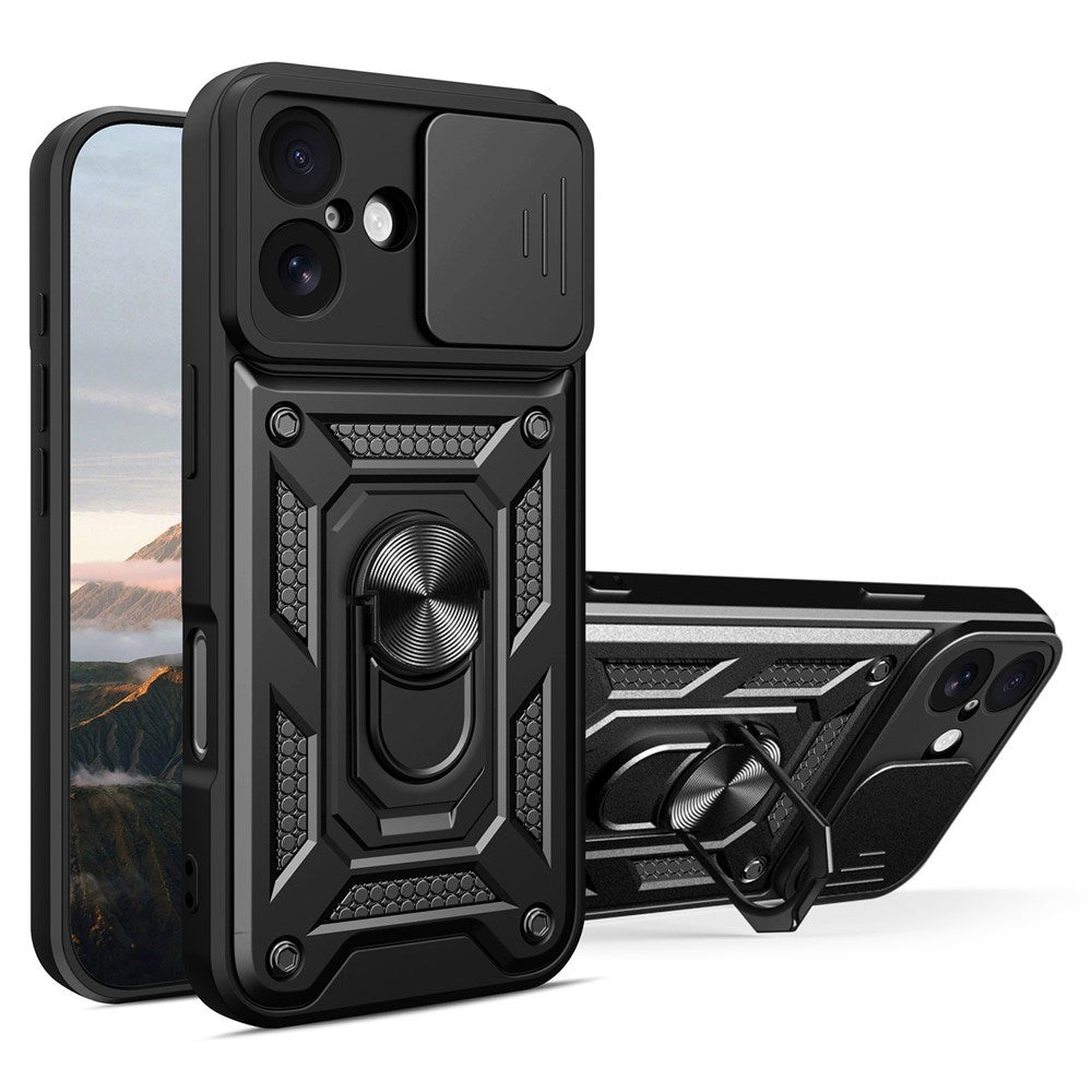 iPhone 17 - EIDERWOOD Hybrid Håndværker Cover m. Kickstand & Cam Slider - Sort