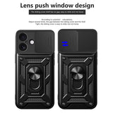iPhone 17 - EIDERWOOD Hybrid Håndværker Cover m. Kickstand & Cam Slider - Blå