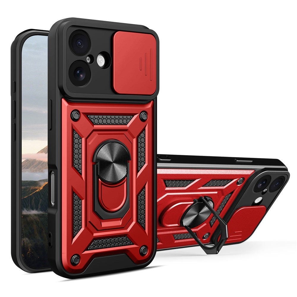 iPhone 17 - EIDERWOOD Hybrid Håndværker Cover m. Kickstand & Cam Slider - Rød